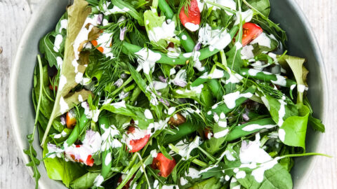 Simple Green Salad with Homemade Mayo Dressing Simple Green Salad with Homemade Mayo Dressing