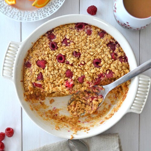 Raspberry Baked Oatmeal - A Pretty Life In The Suburbs