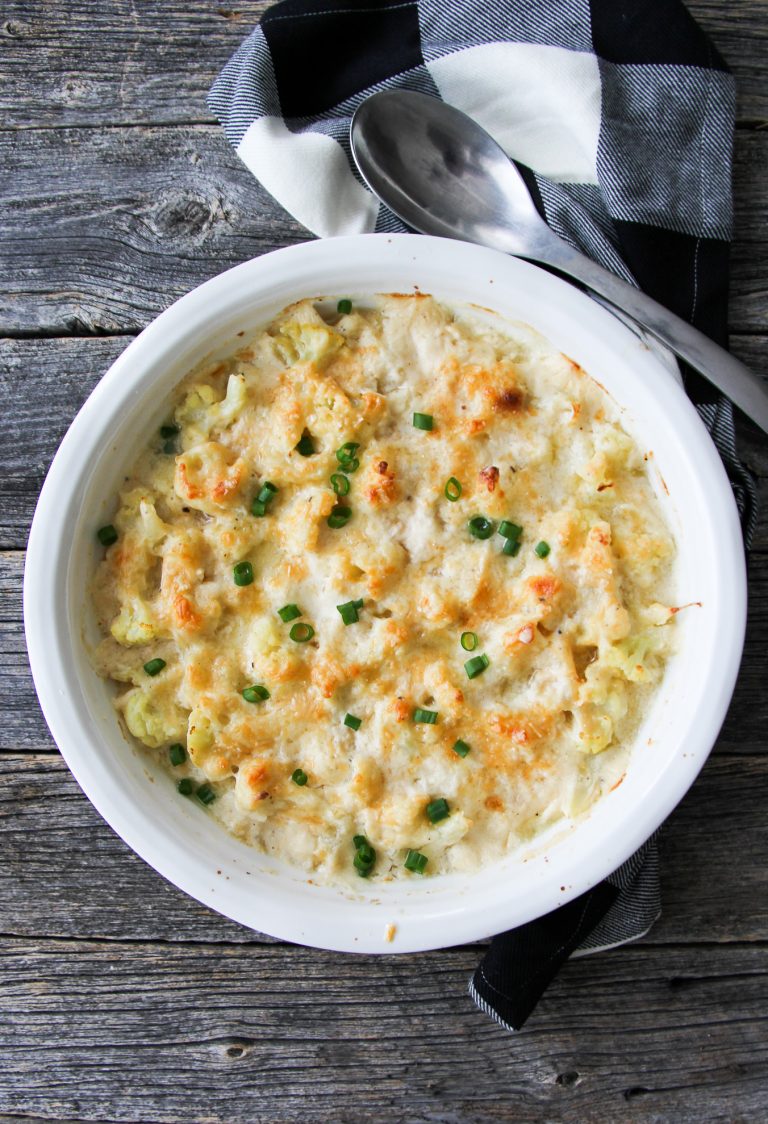 Creamy Gouda Cheesy Cauliflower Bake A Pretty Life In The Suburbs