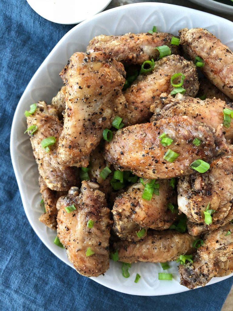 Crispy Airfryer Salt and Pepper Chicken Wings - A Pretty Life In The