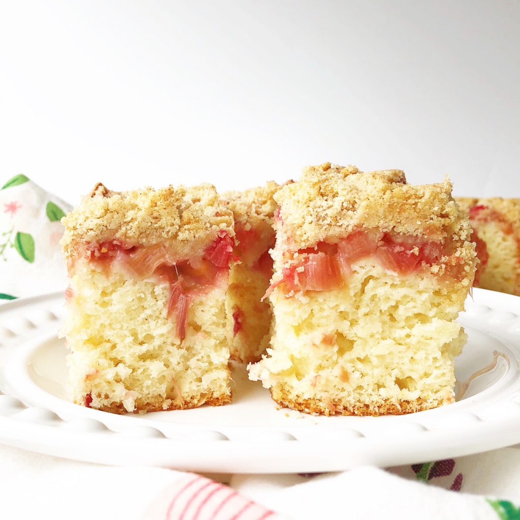 Rhubarb Sour Cream Snack Cake A Pretty Life In The Suburbs