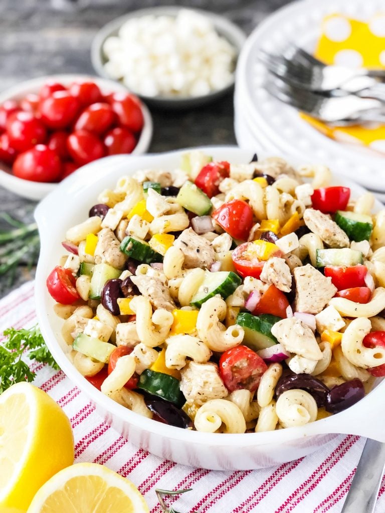 Greek Pasta Salad with Chicken