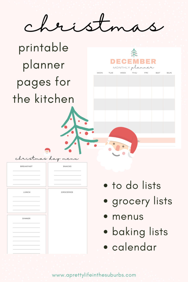 FREE Printable Christmas Planner Pages: For the Kitchen - A Pretty Life ...