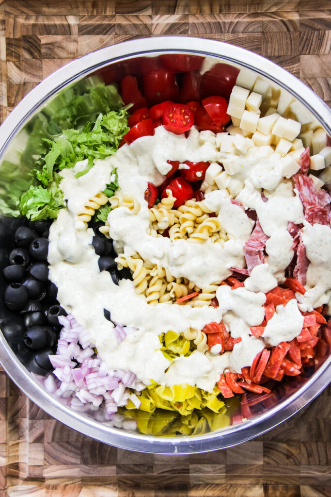 Easy Italian Chopped Pasta Salad Recipe - A Pretty Life In The Suburbs