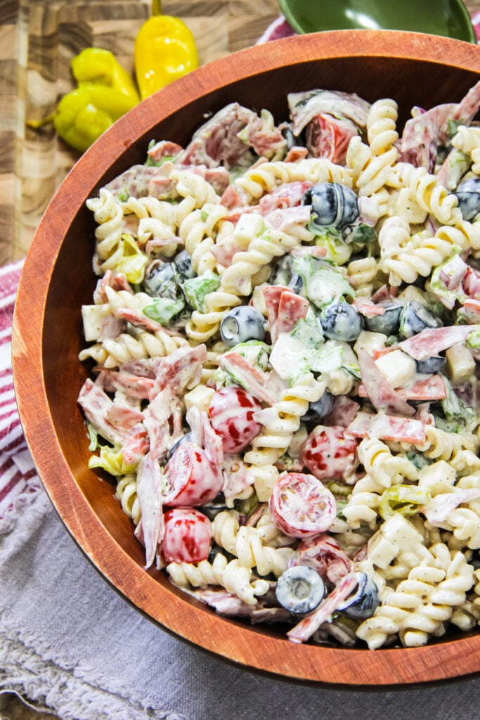 Creamy Cheddar Macaroni Salad - A Pretty Life In The Suburbs