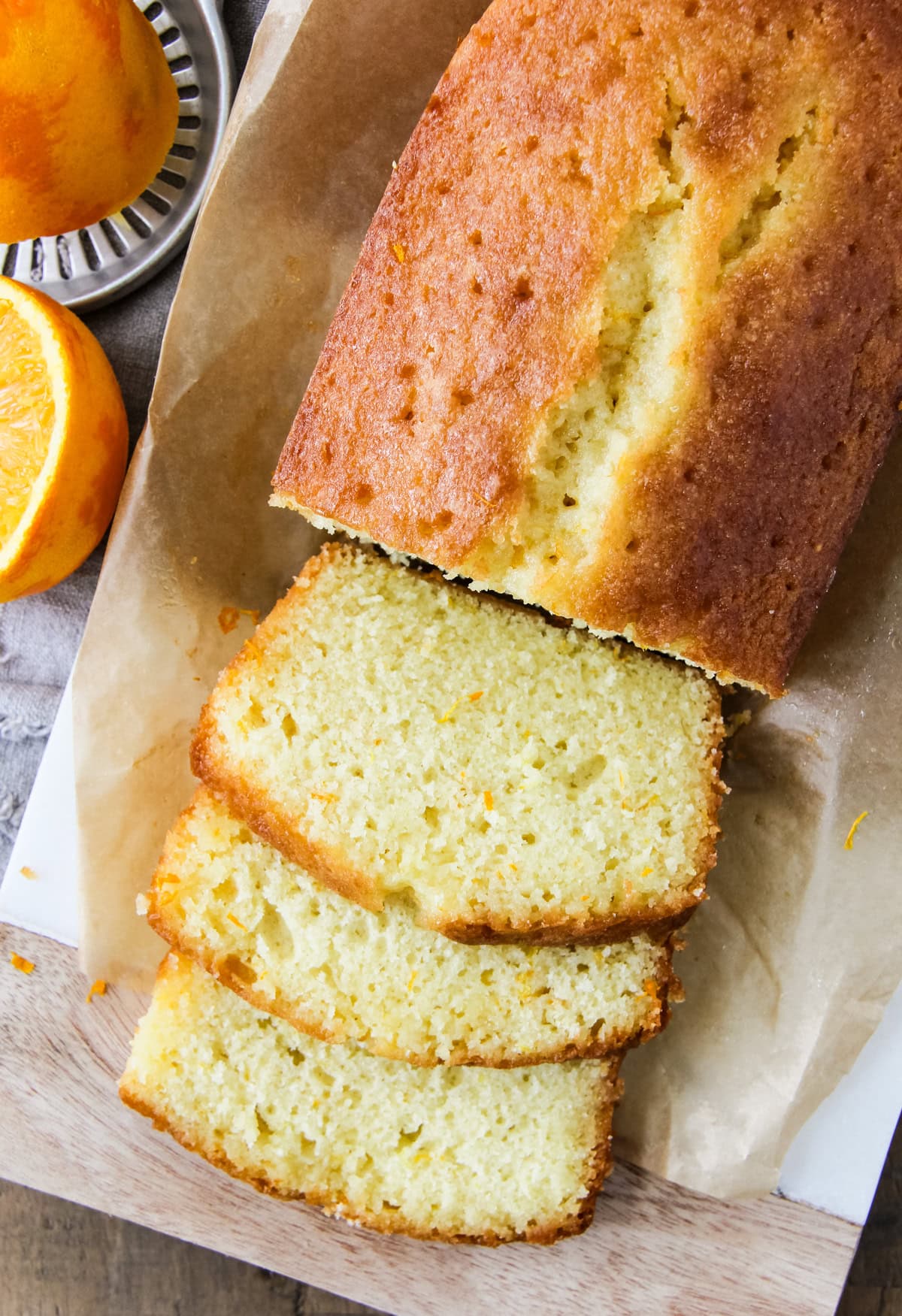 an orange loaf cut into slices