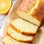 an orange loaf cut into slices