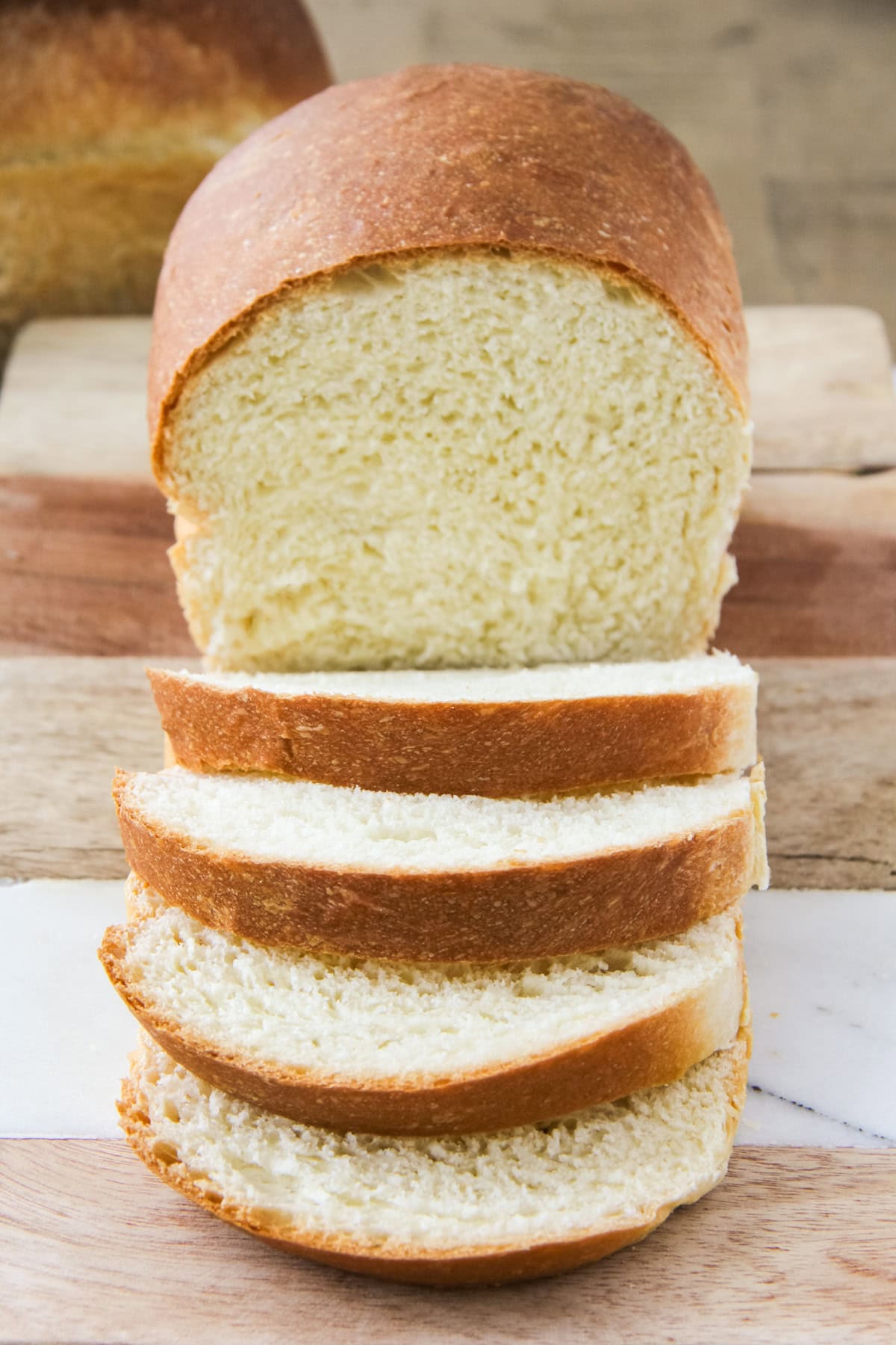 sliced condensed milk bread