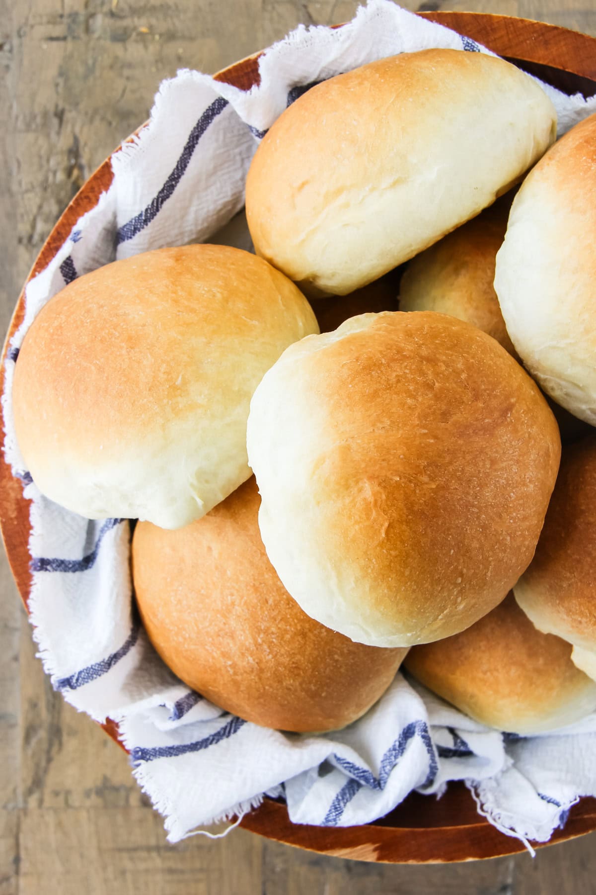 a bowl of homemade hamburger buns