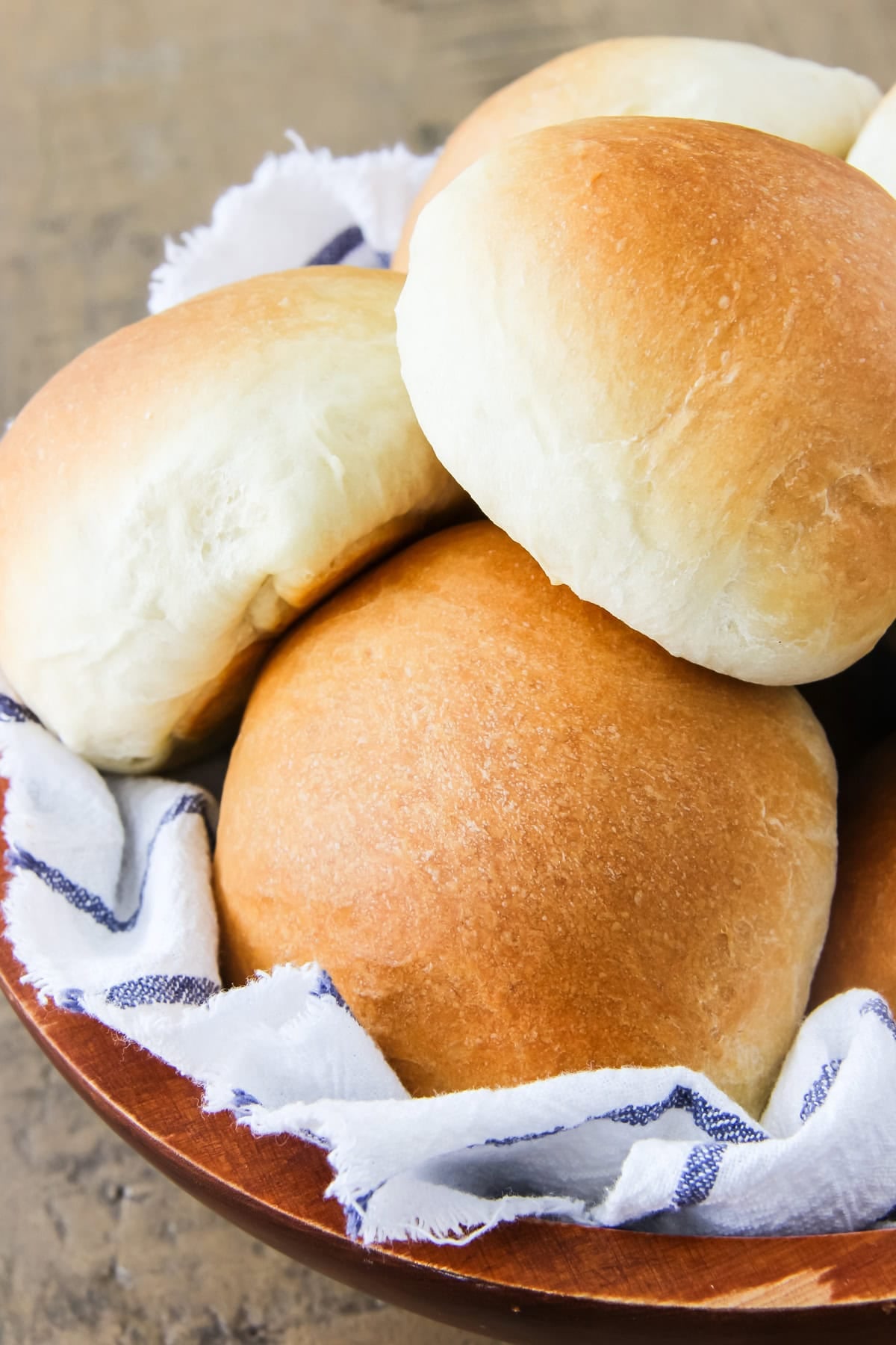 a bowl of homemade hamburger buns