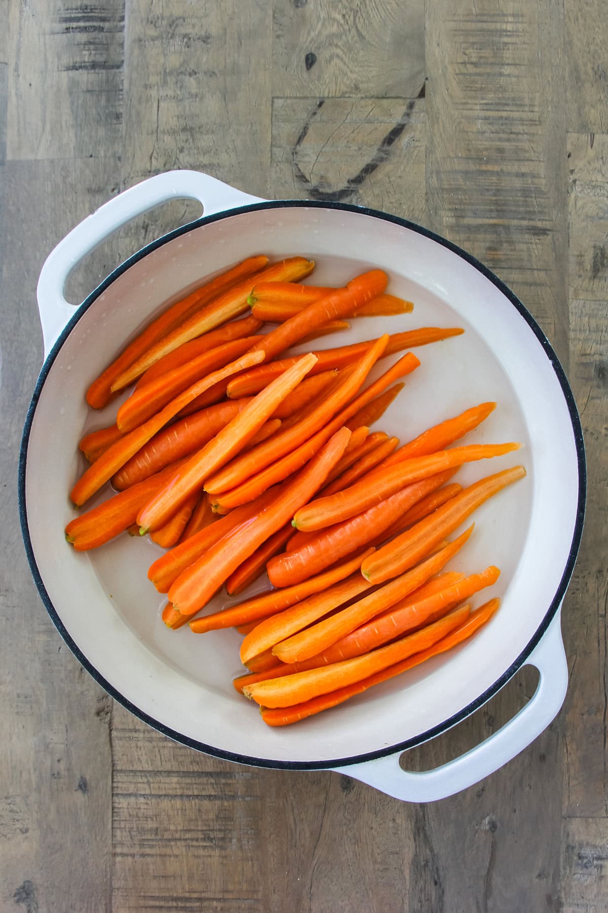 pan with sliced carrots