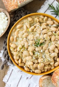 a bowl of Rosemary Garlic Butter Beans