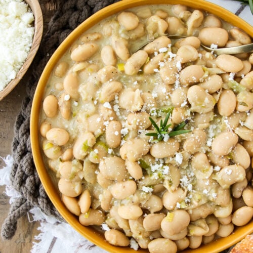 a bowl of Rosemary Garlic Butter Beans